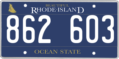 RI license plate 862603