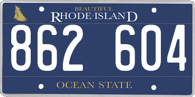 RI license plate 862604
