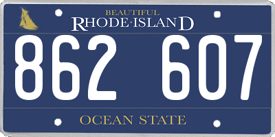 RI license plate 862607