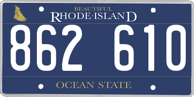 RI license plate 862610