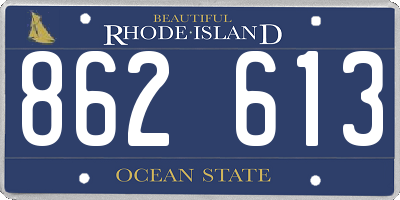 RI license plate 862613