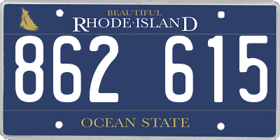 RI license plate 862615