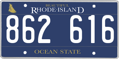RI license plate 862616