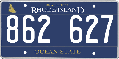 RI license plate 862627