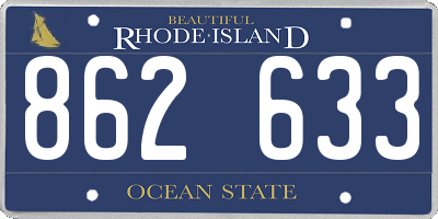 RI license plate 862633