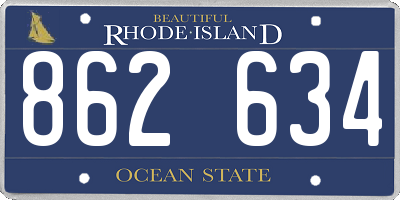 RI license plate 862634