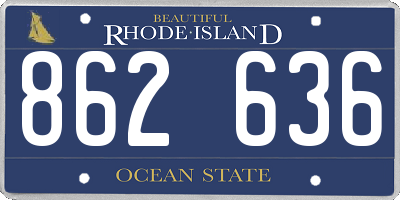 RI license plate 862636