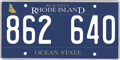 RI license plate 862640