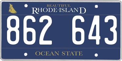 RI license plate 862643
