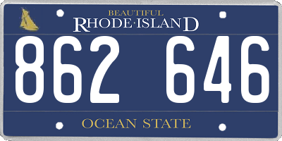 RI license plate 862646