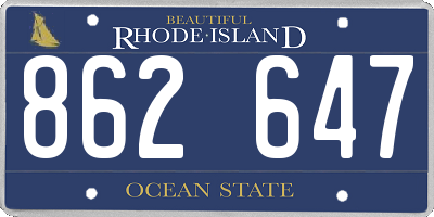 RI license plate 862647