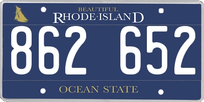 RI license plate 862652
