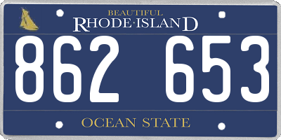 RI license plate 862653