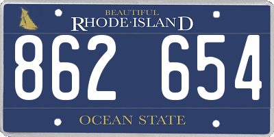 RI license plate 862654