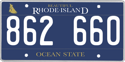 RI license plate 862660