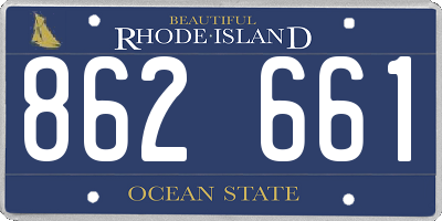 RI license plate 862661
