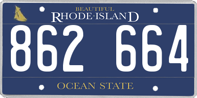 RI license plate 862664