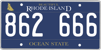 RI license plate 862666