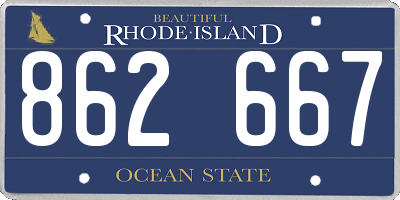 RI license plate 862667