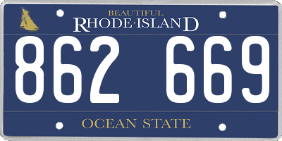 RI license plate 862669