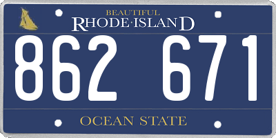RI license plate 862671
