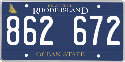RI license plate 862672