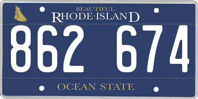 RI license plate 862674