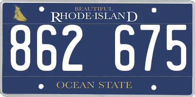 RI license plate 862675
