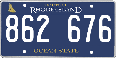 RI license plate 862676