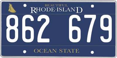 RI license plate 862679