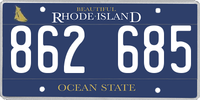 RI license plate 862685