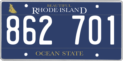 RI license plate 862701
