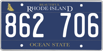 RI license plate 862706