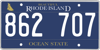 RI license plate 862707
