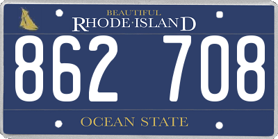 RI license plate 862708
