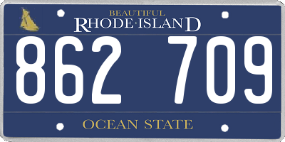 RI license plate 862709