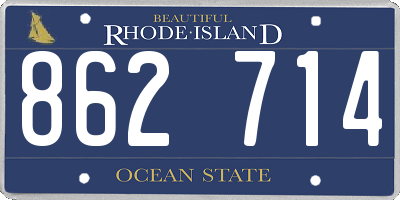 RI license plate 862714