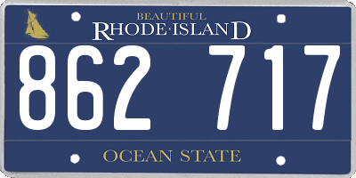 RI license plate 862717