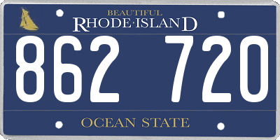 RI license plate 862720