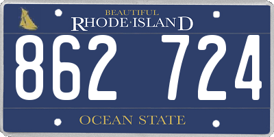 RI license plate 862724
