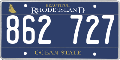 RI license plate 862727