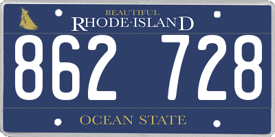 RI license plate 862728