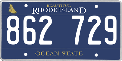 RI license plate 862729