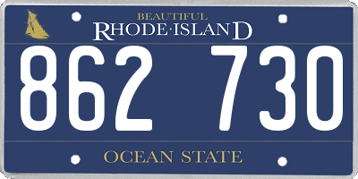 RI license plate 862730