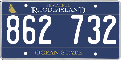 RI license plate 862732