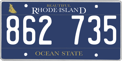 RI license plate 862735