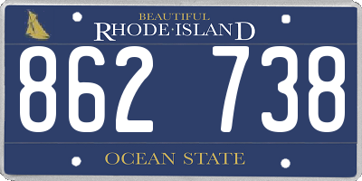 RI license plate 862738