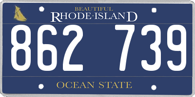 RI license plate 862739