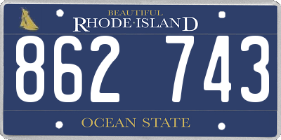 RI license plate 862743
