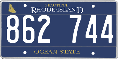 RI license plate 862744